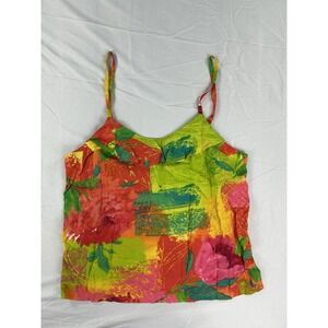 Vintage Jams World Rose Fusion Spaghetti Strap Tank Top Multicolor Sz XS